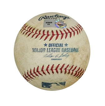 2013 New York Yankees vs Oakland As Game Used Baseball From 9th Inning: Cano Double & Teixeira 2 RBI Single (MLB Authenticated)